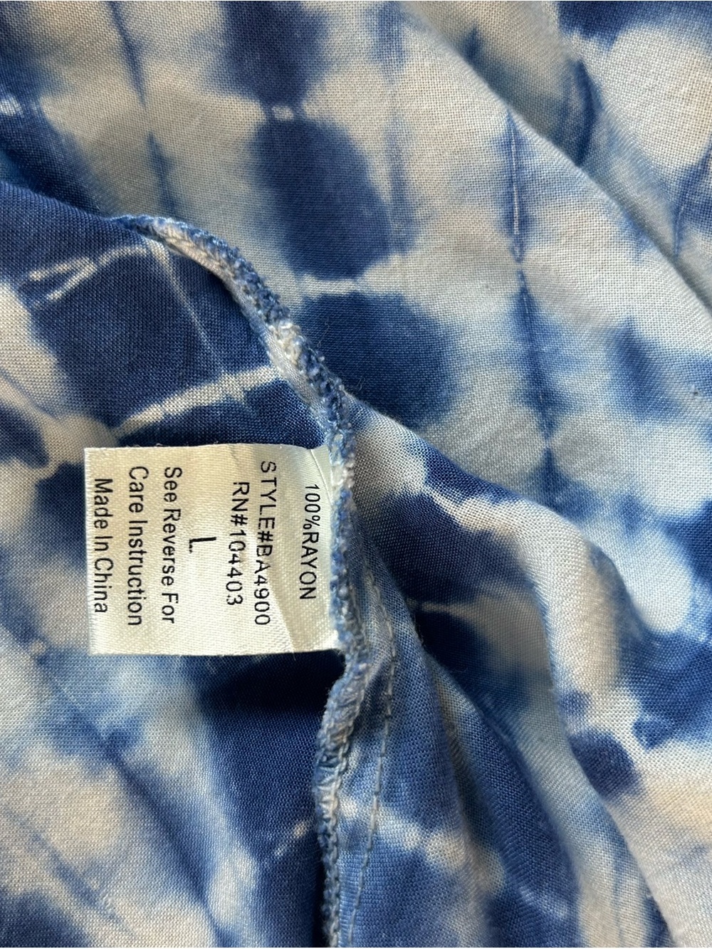 Blue Tie-Dye Maxi Dress with Spaghetti Straps - Picture 5 of 8